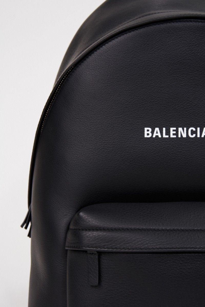 Balenciaga Leder-Rucksack mit Logo Schwarz