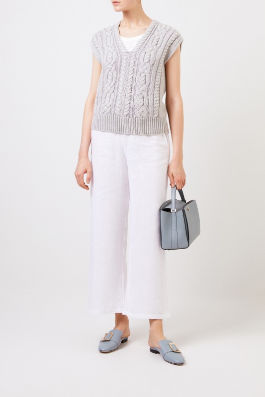Iris von Arnim Cashmere-Pullunder 'Fahda' Silber