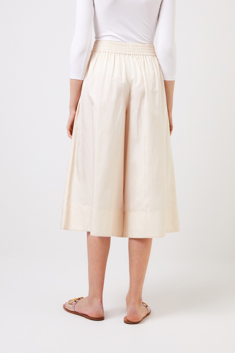 Baumwoll-Seiden-Culotte 'Barlon' Crème