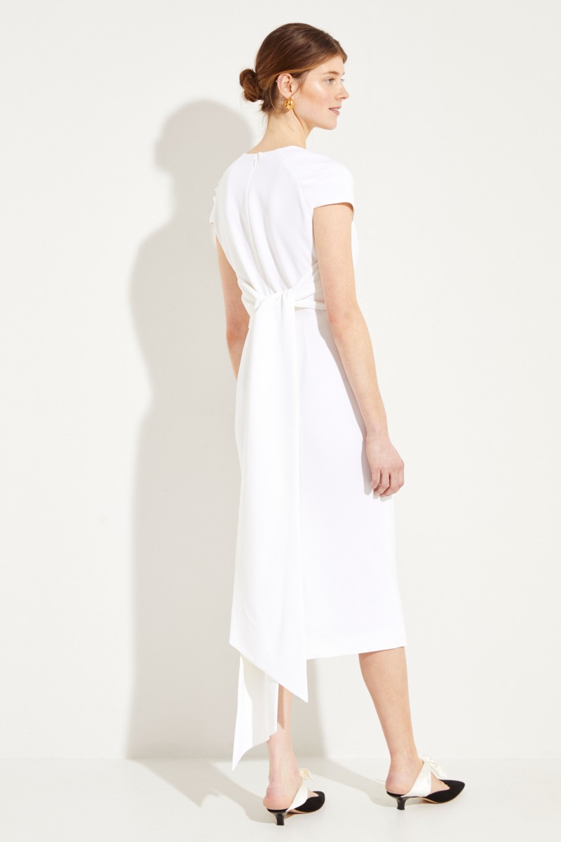 Cocktailkleid mit Bindedetail Weiß