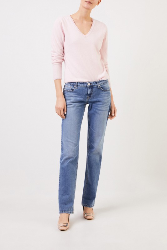 Cambio Jeans 'Loana' mit Waschung Hellblau