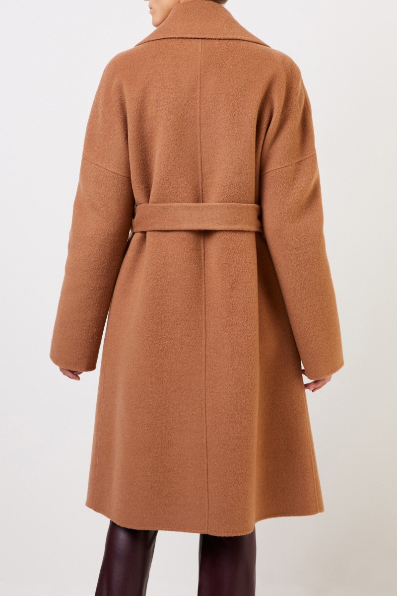 Woll-Alpaca-Mantel 'Benita' mit Gürtel Camel