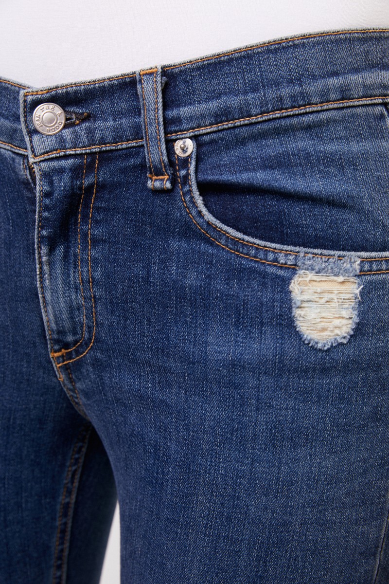 Skinny-Jeans im Used-Look Blau