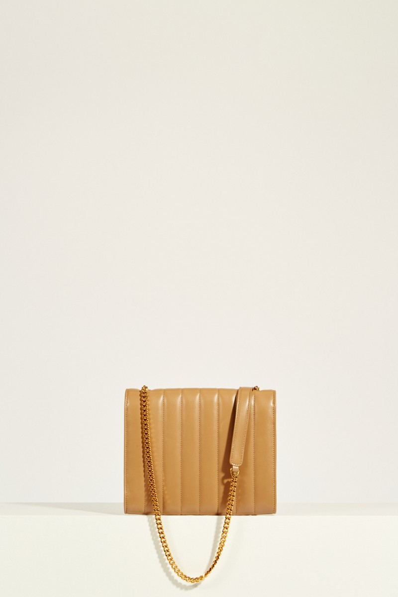 Umhängetasche 'Chain Wallet' mit Steppung Beige