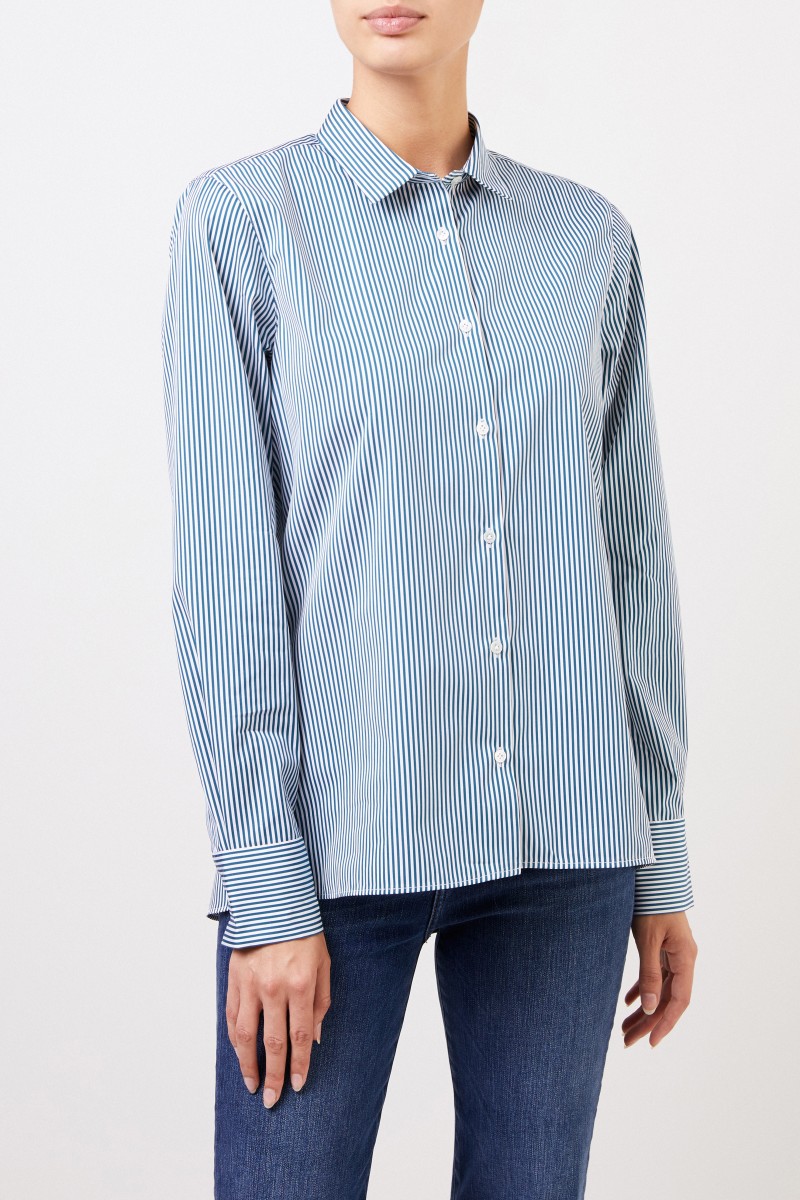 Robert Friedman Gestreifte Baumwoll-Bluse