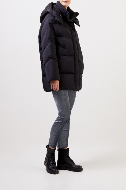 Woolrich Daunenjacke 'Aurora' mit Kapuze Schwarz