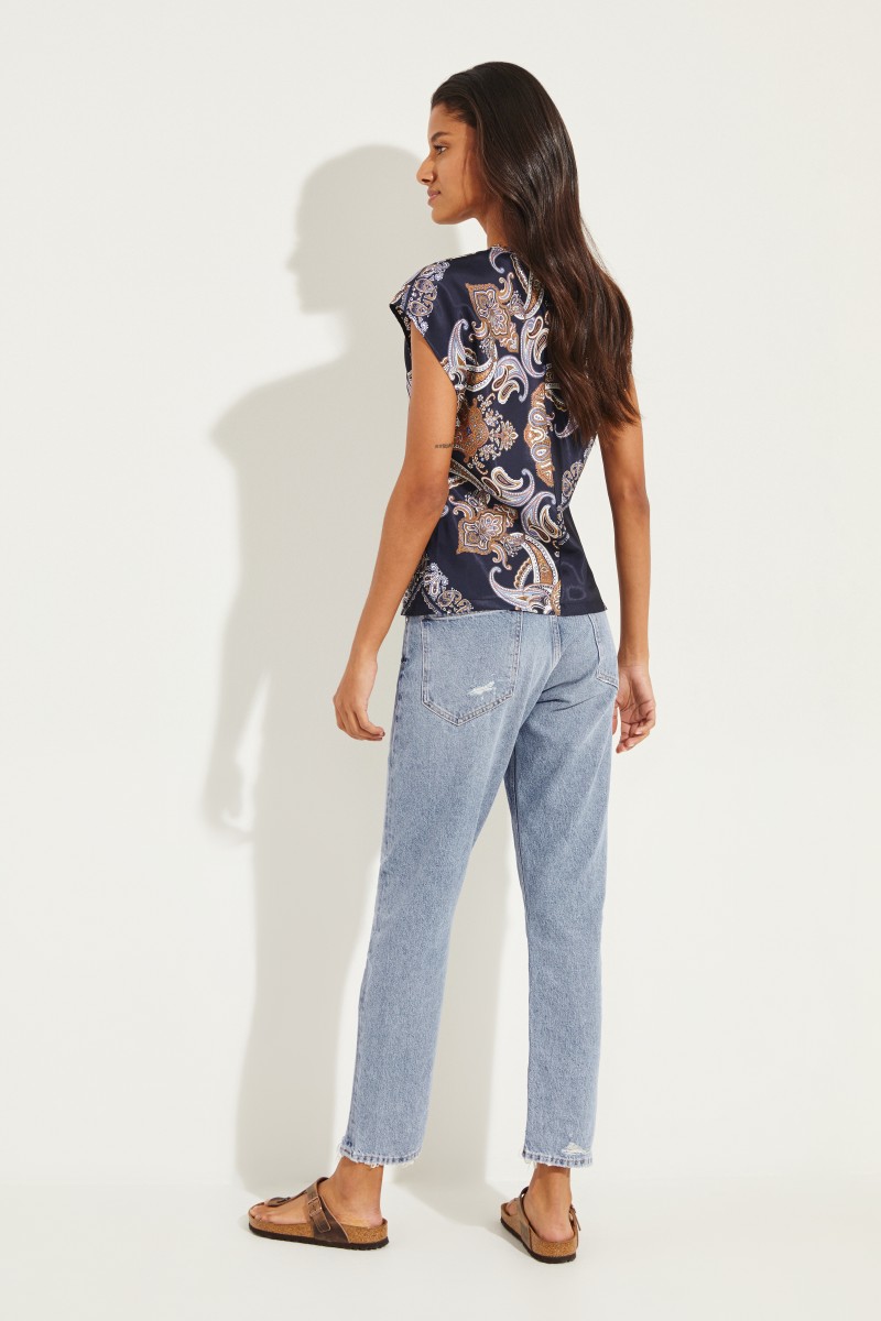 Bluse mit Paisley-Muster Multi