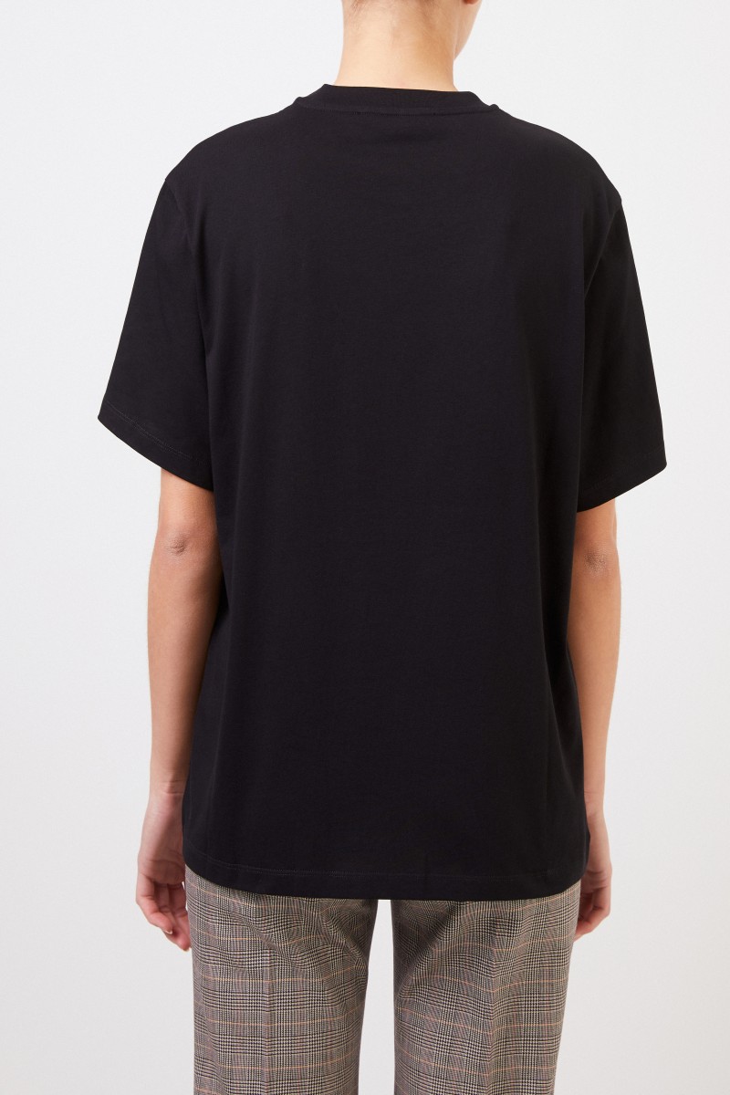 T-Shirt with Logo-Print Black