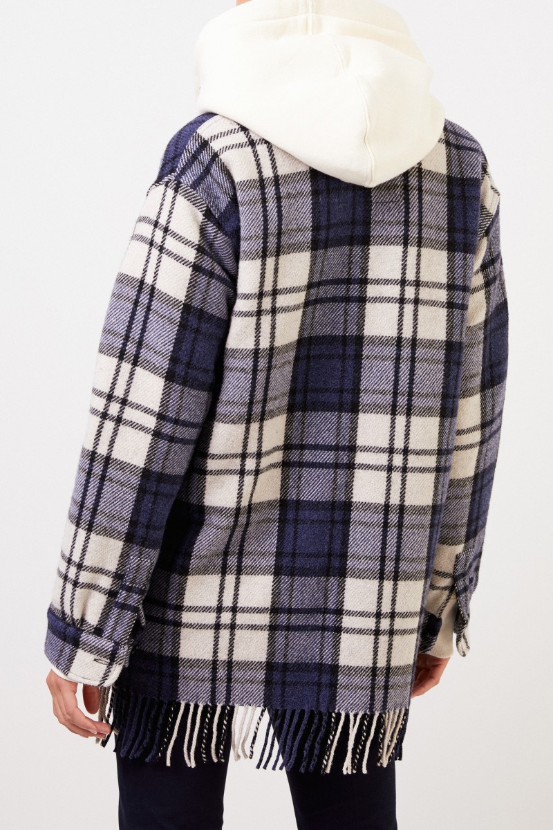 Woolrich Kariertes Hemd ' Explorer' mit Fransen Blau/Multi