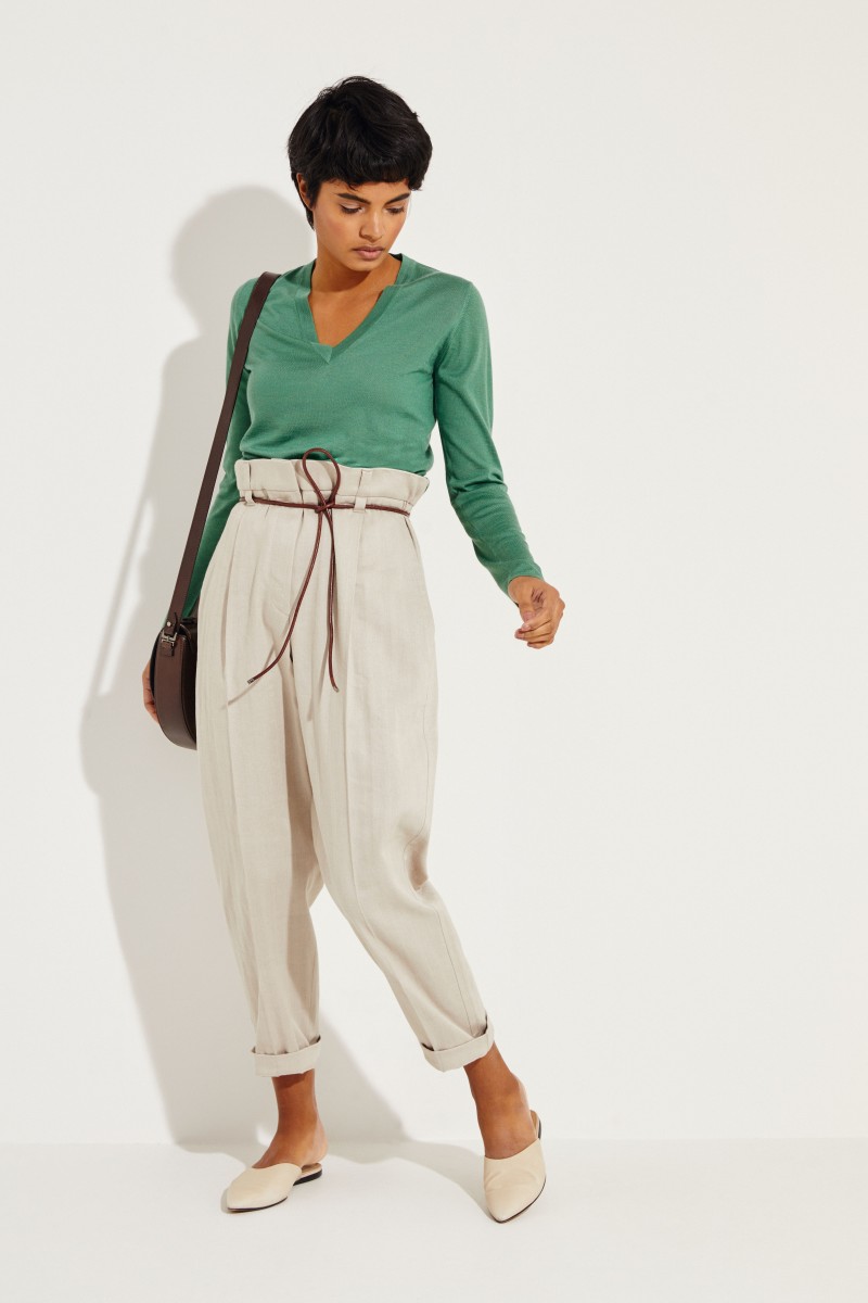 Cashmere-Seiden Shirt Grün