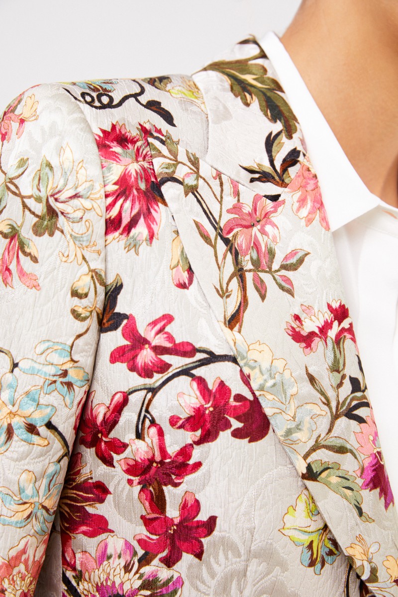 Blazer mit floralem Print Beige/Multi