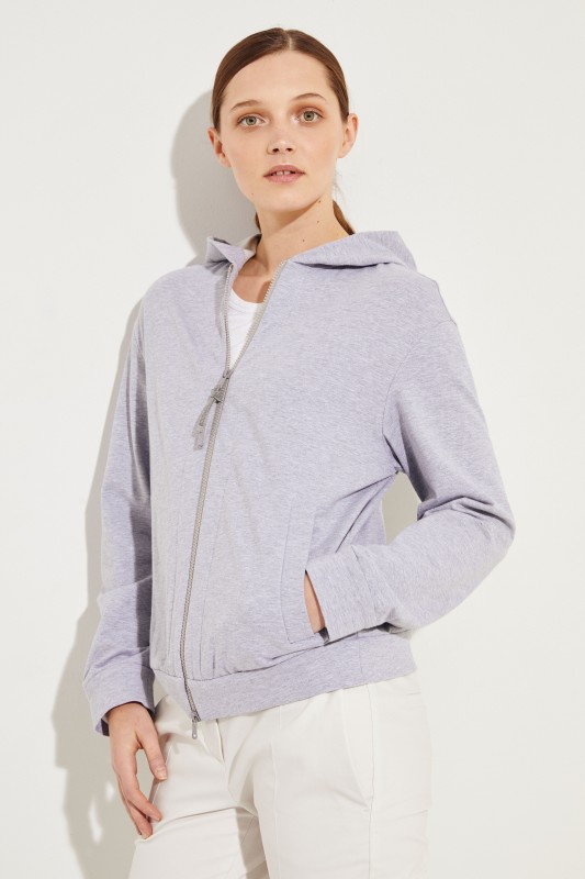 Sweatjacke mit Perlenverzierung Grau