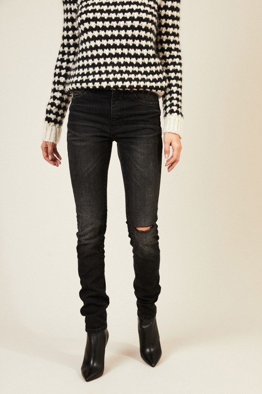 Skinny Jeans mit leichter Auswaschung Anthrazit