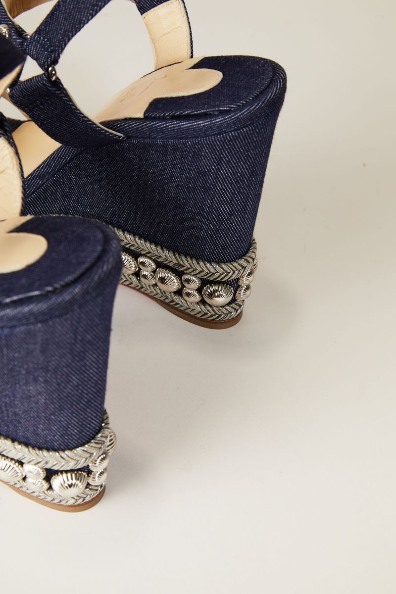 Wedges 'Rondaclou 120' mit Nietenbesatz Denimblau