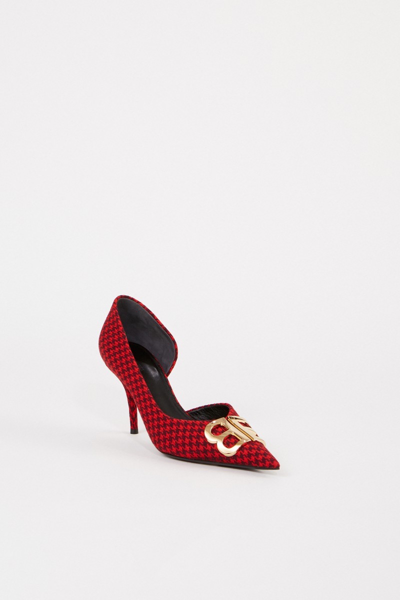 Balenciaga Spitzer Pump mit Logo Rot/Schwarz