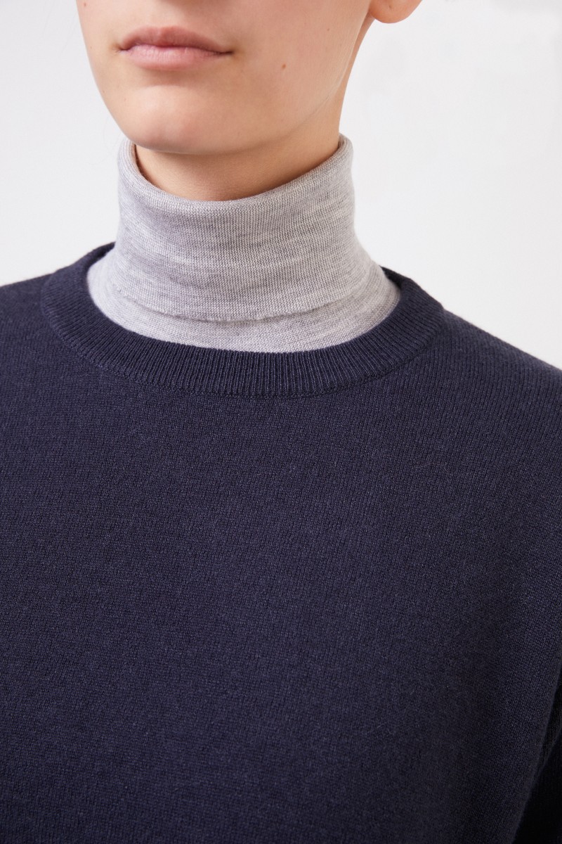 Brunello Cucinelli Klassischer Cashmere-Pullover Marineblau
