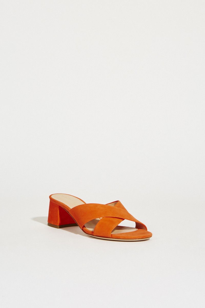 Wildleder Mules Orange