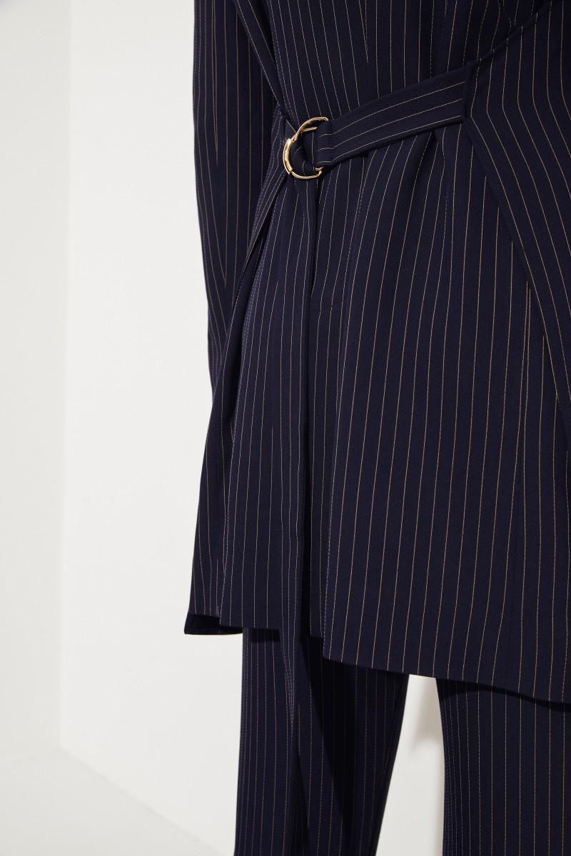 Langer Blazer mit Nadelstreifen Midnight