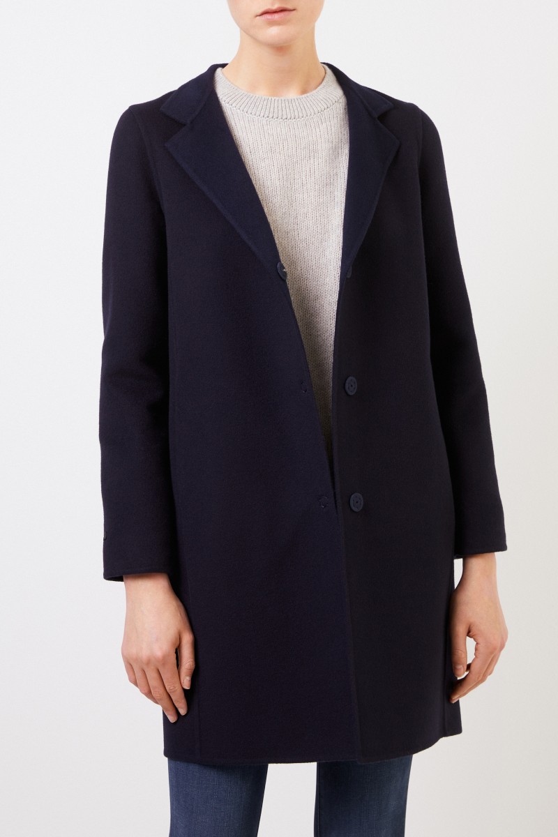 Manzoni 24 Woll-Cashmere-Mantel mit Revers Marineblau