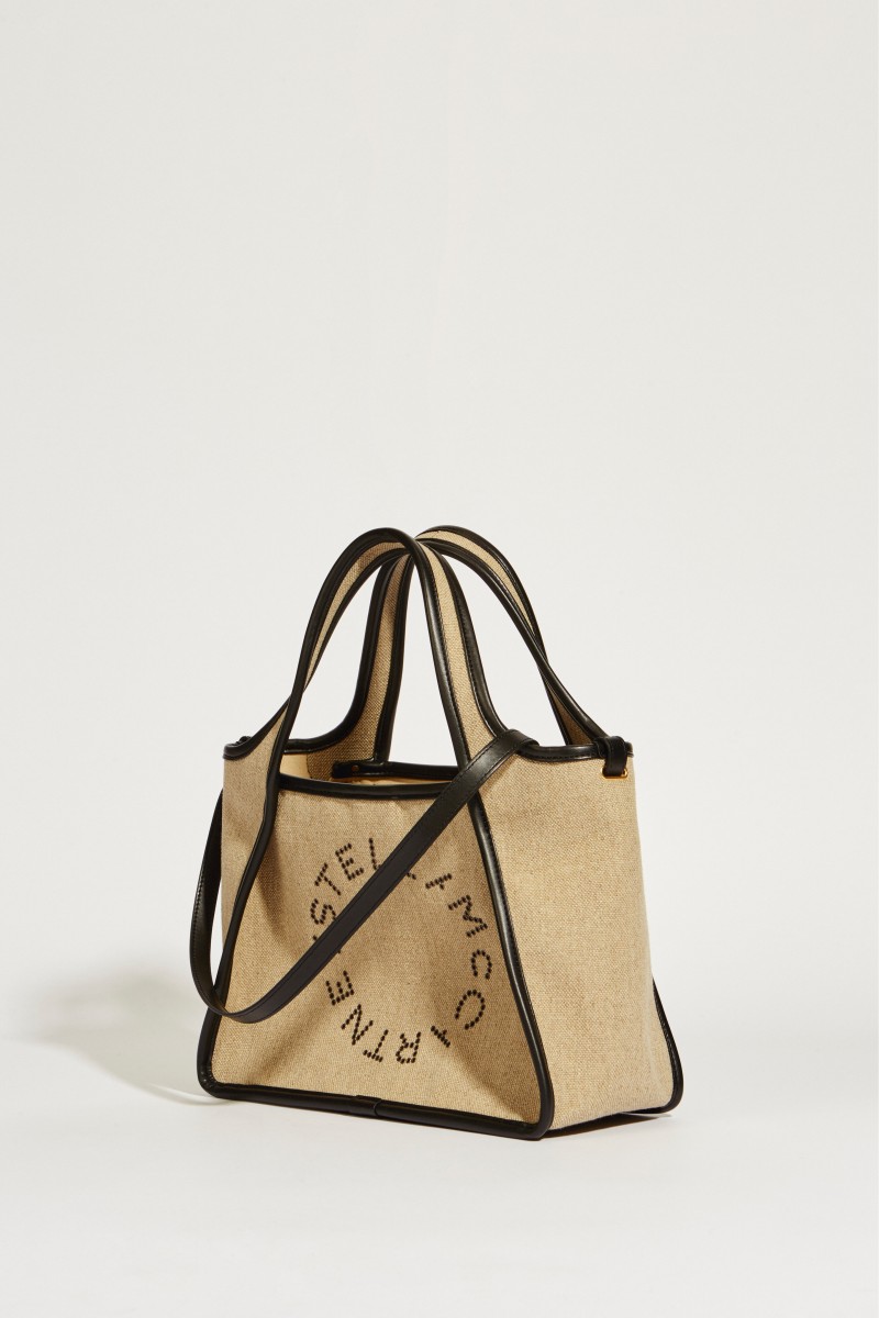 Umhängetasche mit Logo Beige/Schwarz
