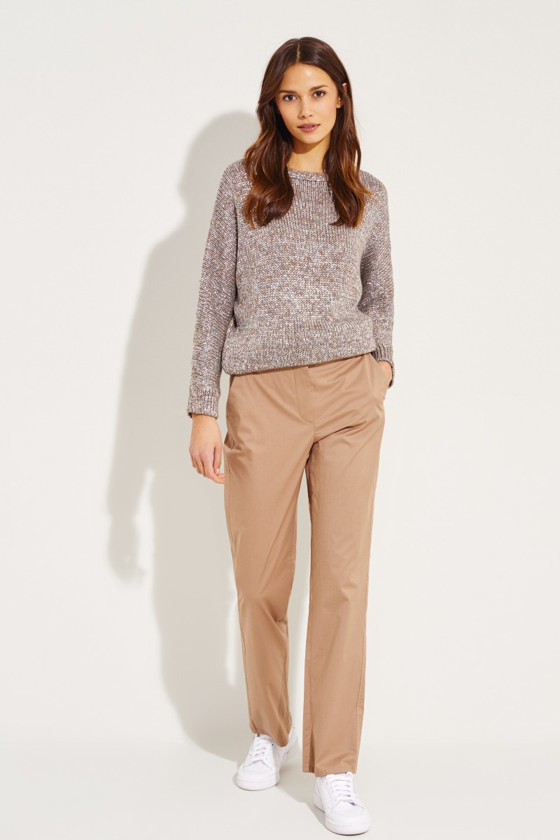 Oversize Pullover Silber/Beige