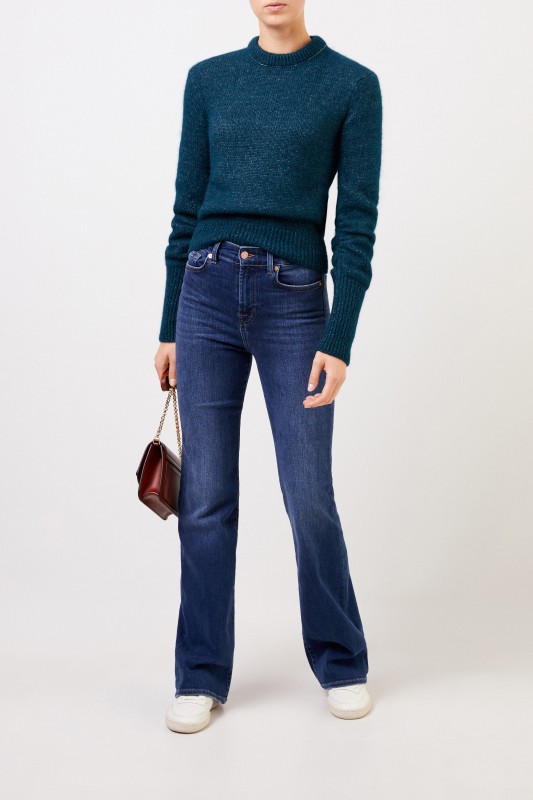 Alpaka-Seiden-Pullover Intense Teal