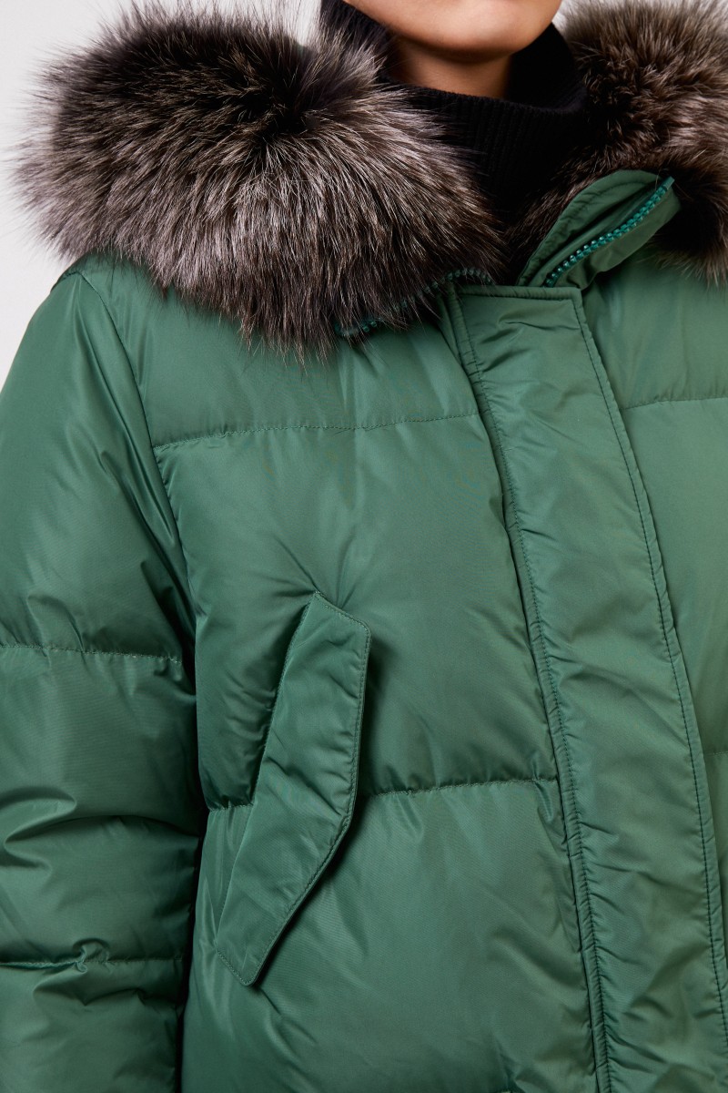 Army by Yves Salomon Daunenparka mit Pelzkragen Grün