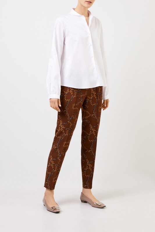 Cambio Hose 'Ros' mit Chainprint Braun/Multi