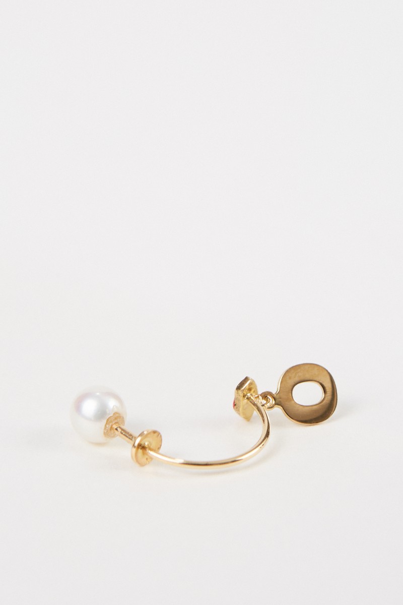 Delfina Delettrez Ohrring 'Micro Lips O' Gelbgold
