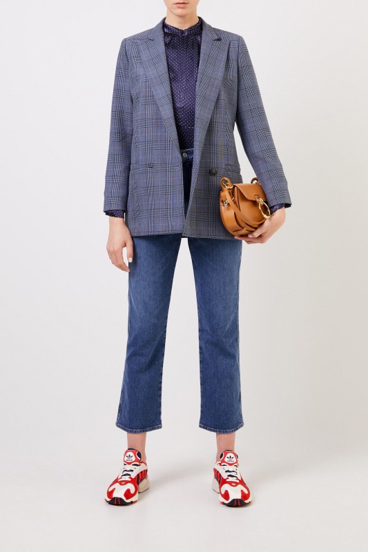 Blazer mit Glencheck Blau