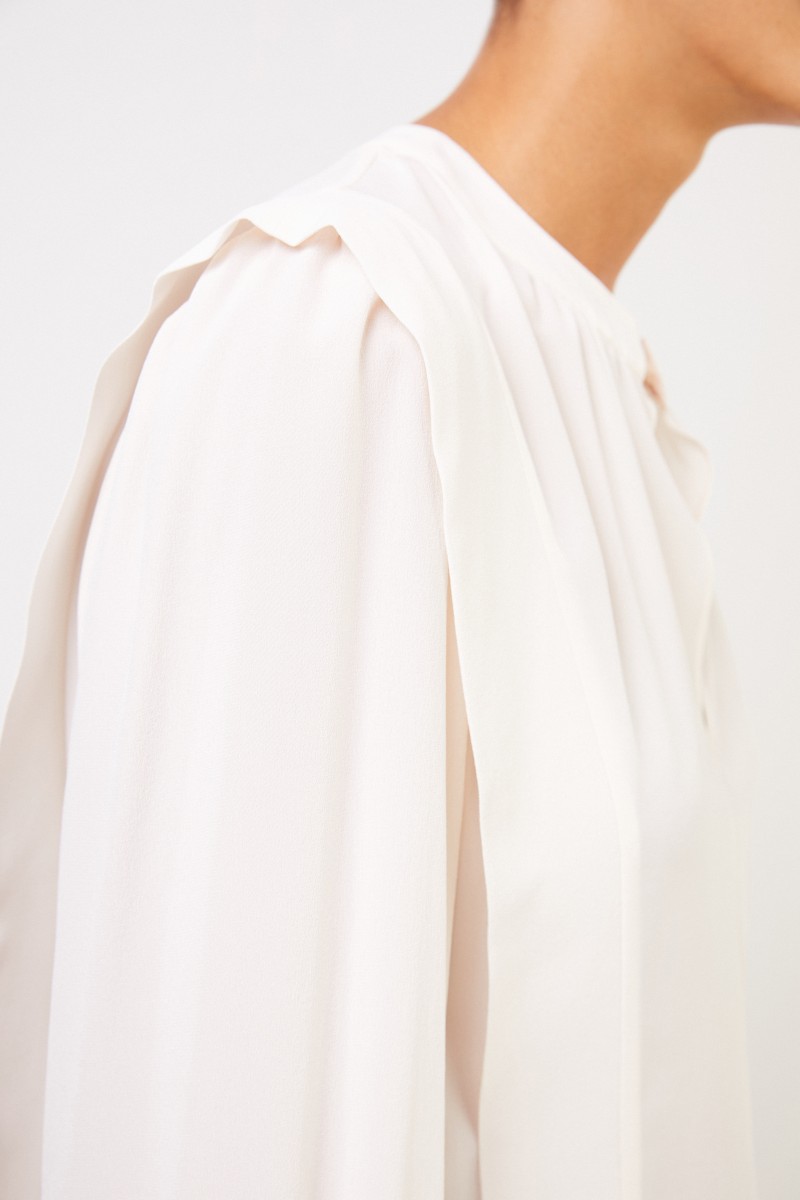 Stella McCartney Seidenbluse mit Schlitz Weiß