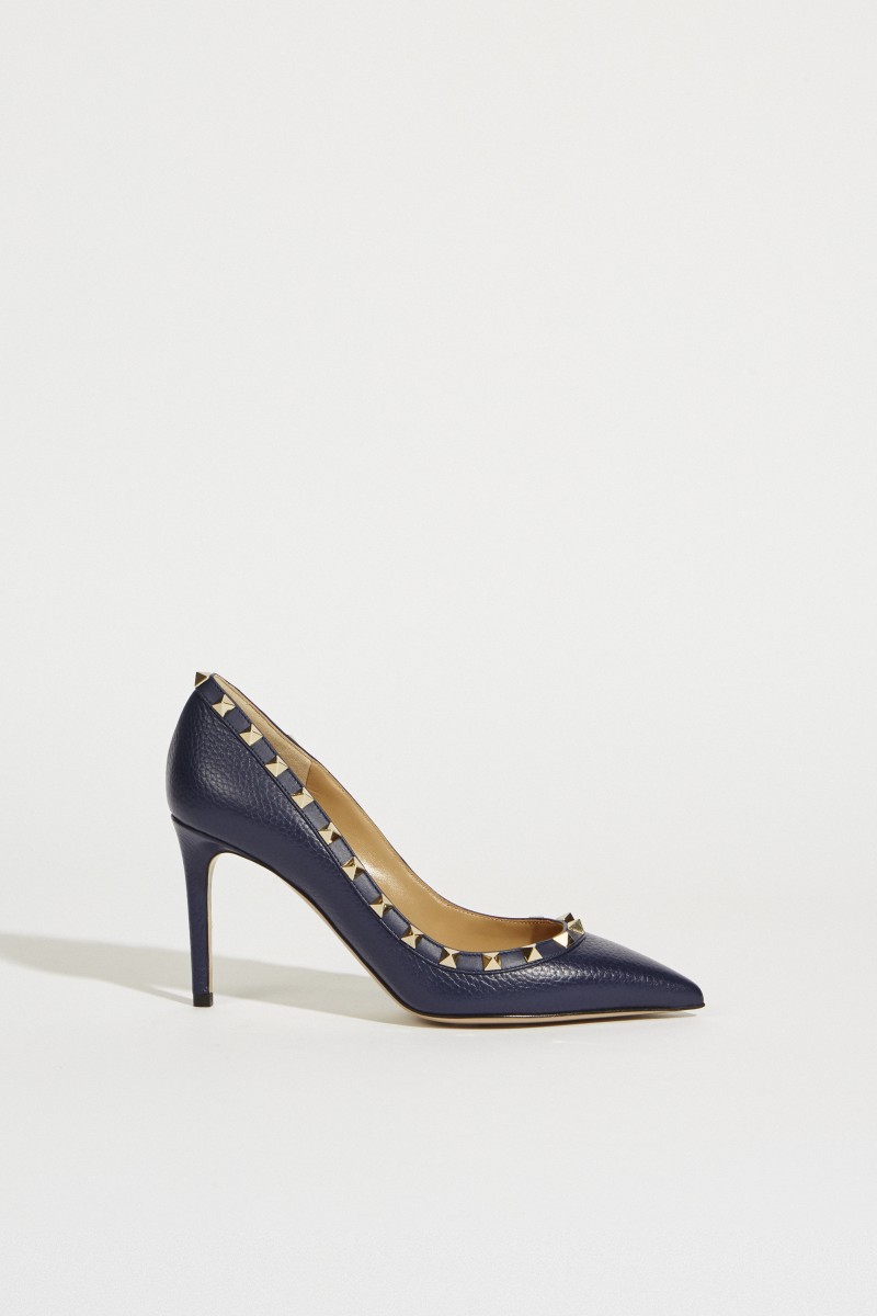 Nietenbesetzte Pumps 'Rockstud' Marineblau