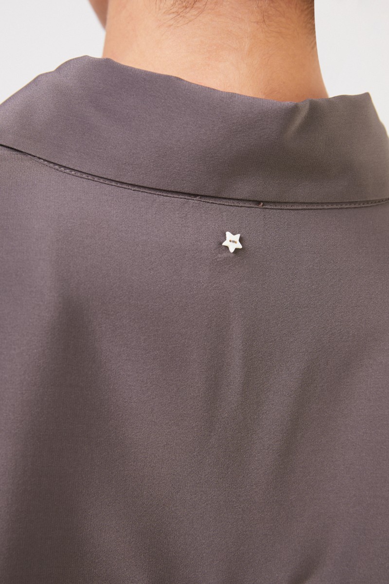 Oversize Seidenbluse Braun
