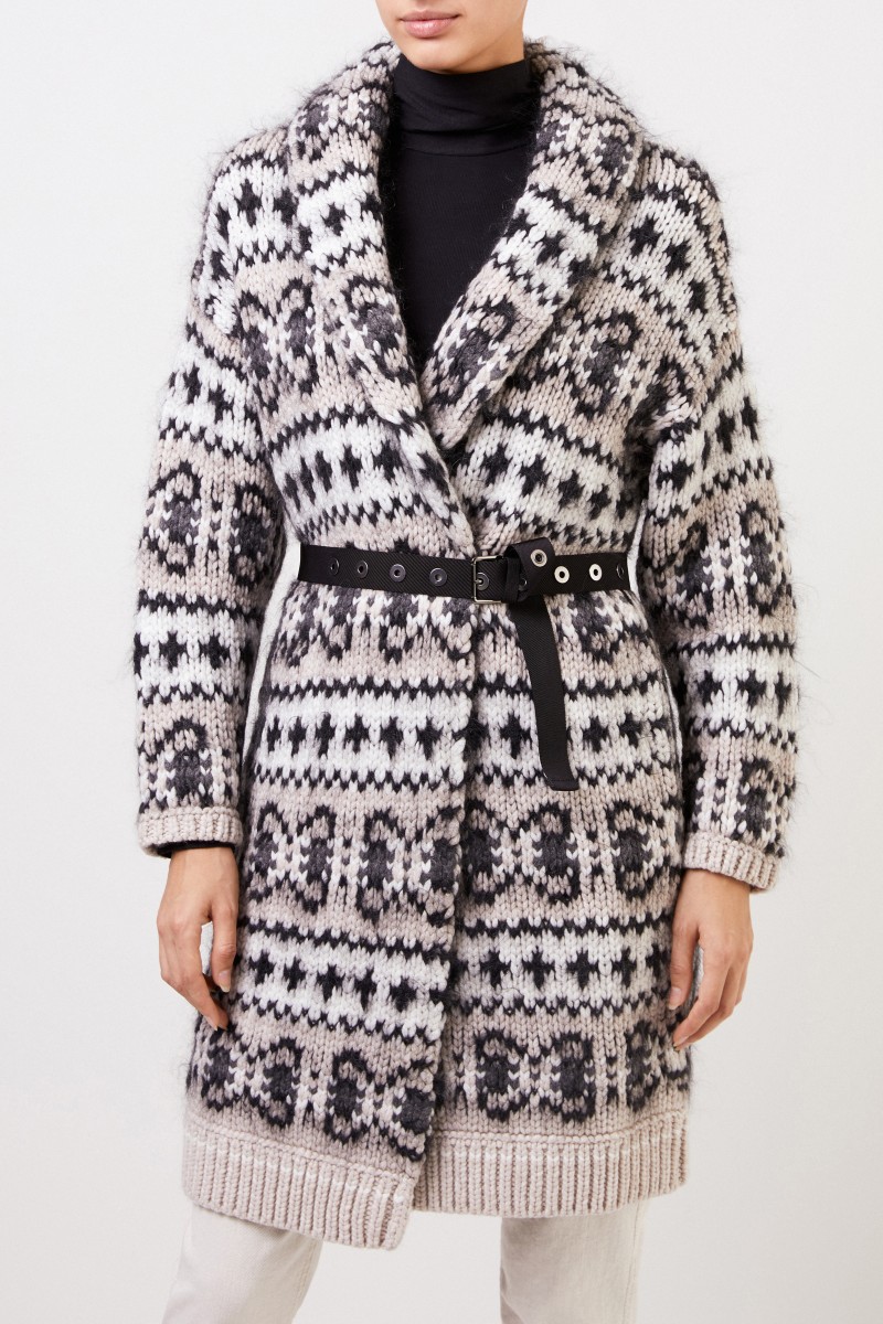 Brunello Cucinelli Cashmere-Cardigan mit Gürtel Multi