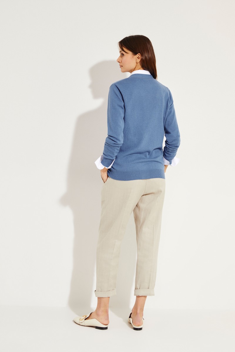 Cashmere-Cardigan Blau
