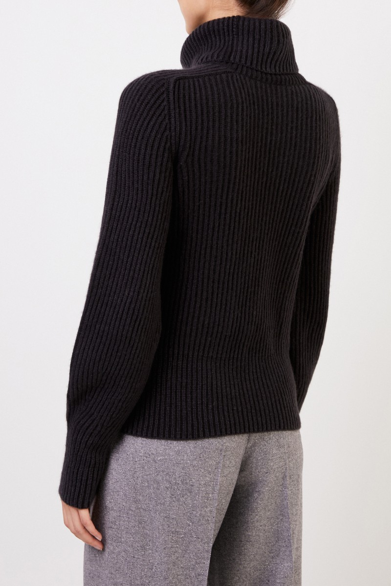 Iris von Arnim Cashmere-Pullover 'Seille' mit Rollkragen Schwarz
