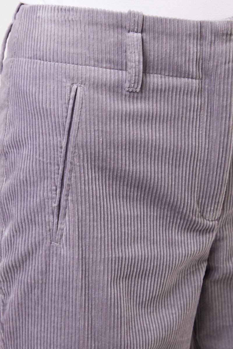 Cambio Cord-Hose mit Saumumschlag Hellgrau
