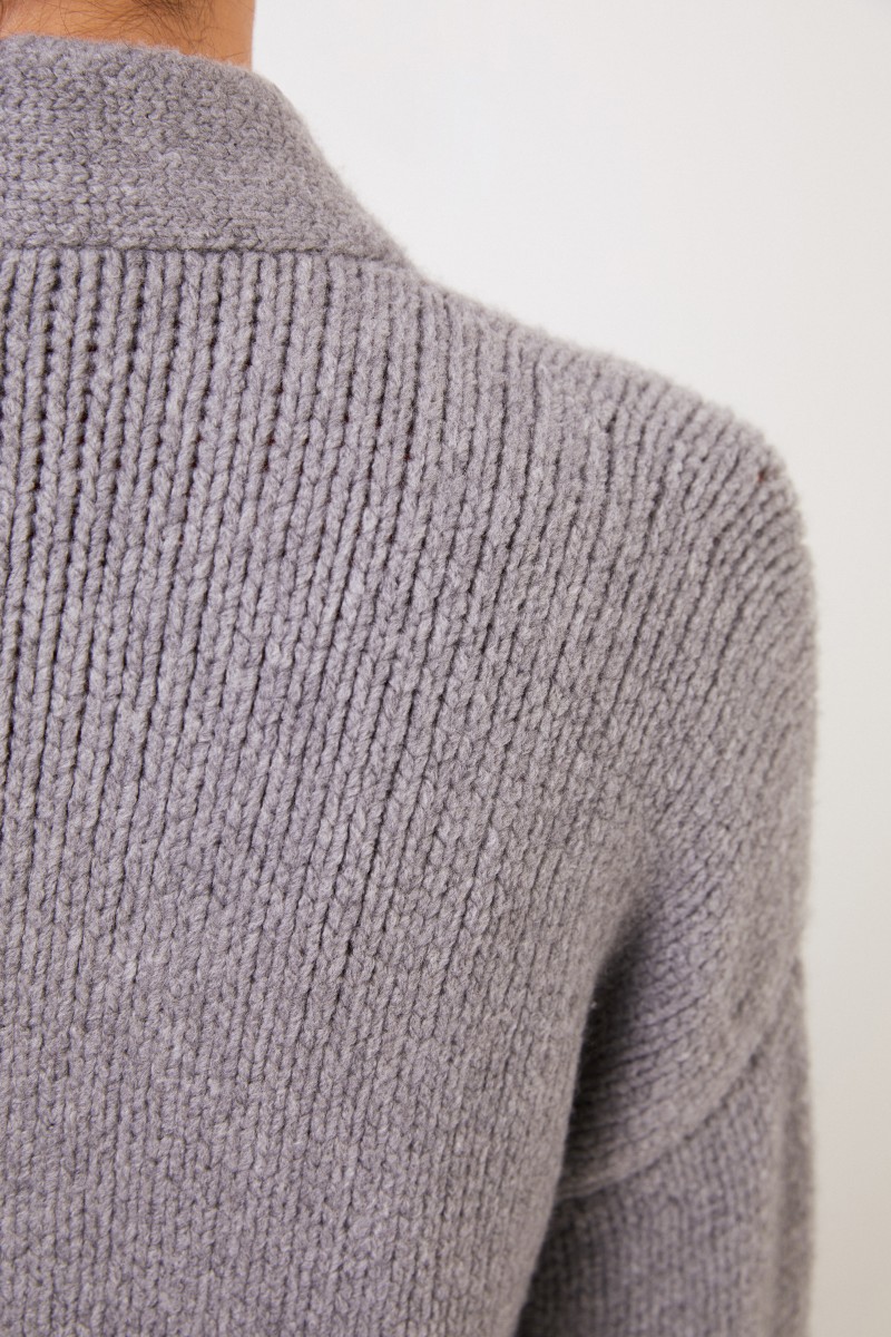 Kurzer Woll-Cardigan Grau