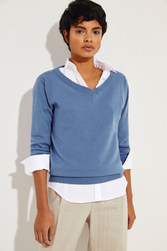 Cashmere-Pullover Blau