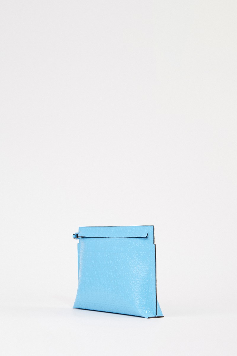 Loewe Clutch 'Pouch Repeat'' mit Logo Hellblau
