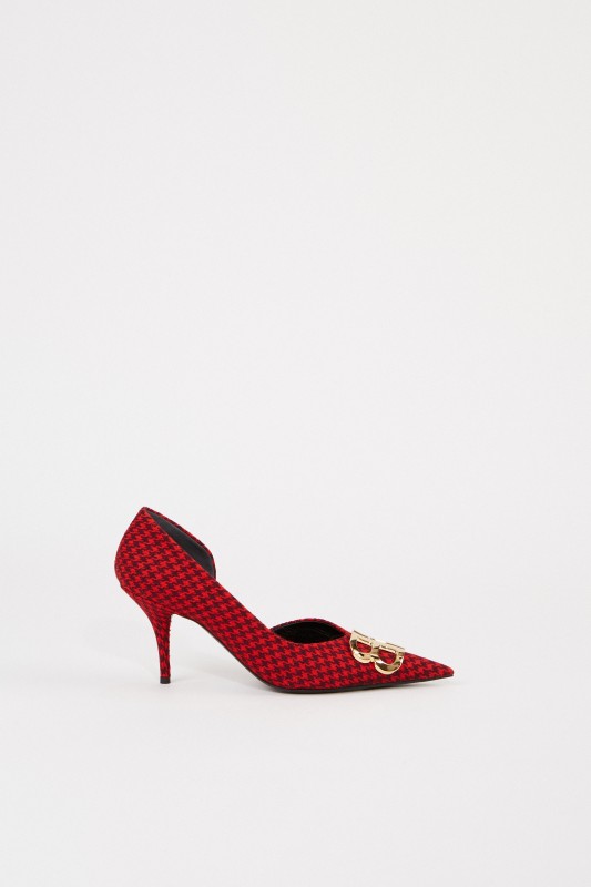 Balenciaga Spitzer Pump mit Logo Rot/Schwarz