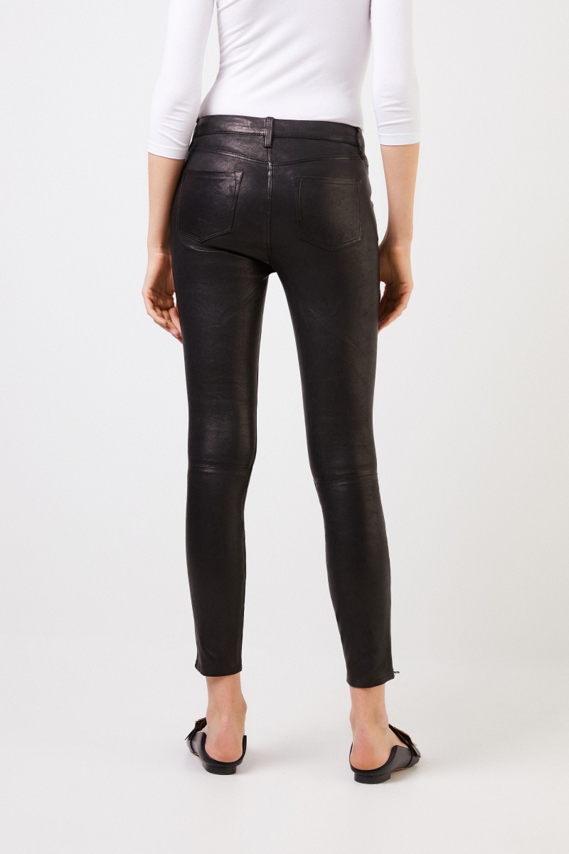 J Brand Lederhose mit Zipper-Details Schwarz