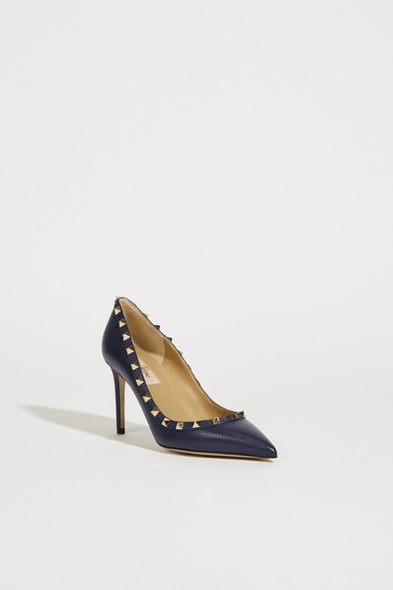 Nietenbesetzte Pumps 'Rockstud' Marineblau