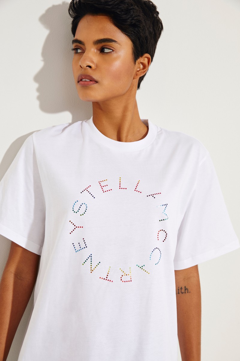 T-Shirt mit frontaler Applikation Weiß
