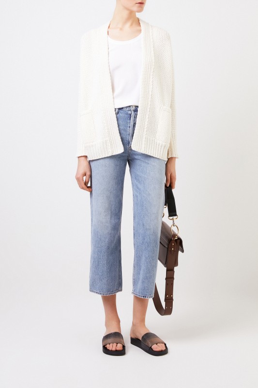 Iris von Arnim Cashmere-Cardigan 'Falina' Ecru
