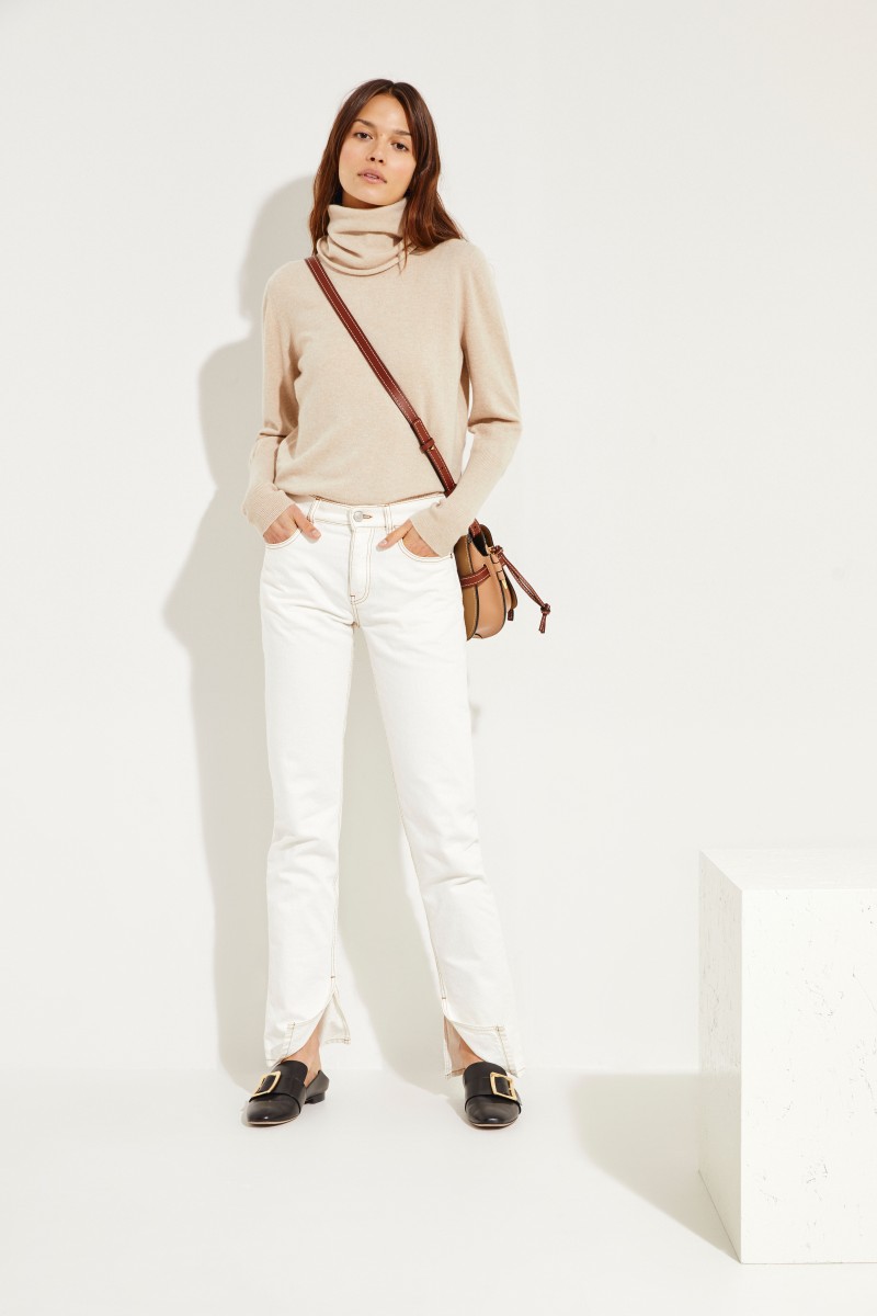Cashmere-Rollkragenpullover Beige
