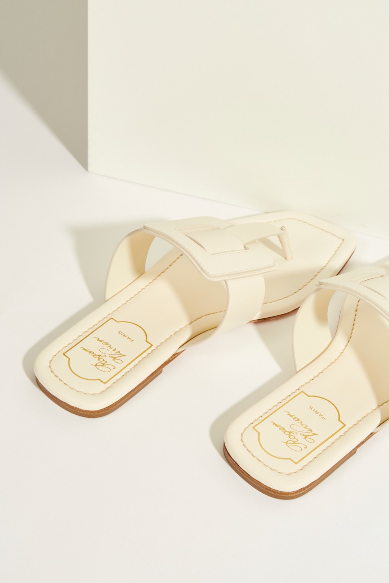 Leder-Sandale 'Viv Sellier Thong' Weiß