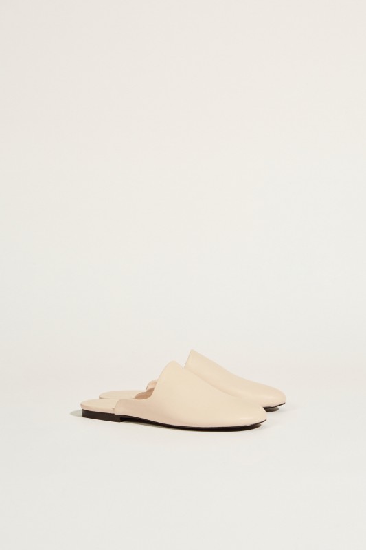 Leder-Slipper Rosé