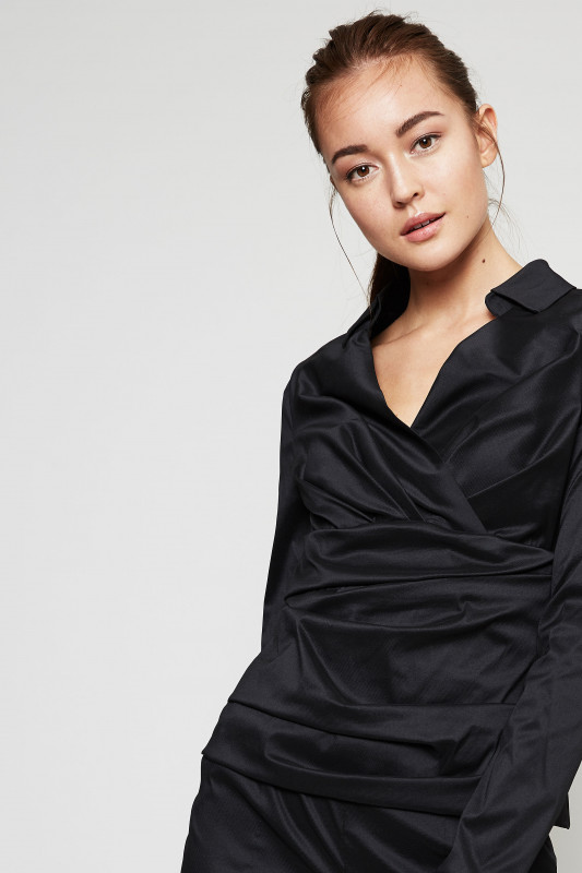 Wickel-Bluse 'Panama1' Schwarz
