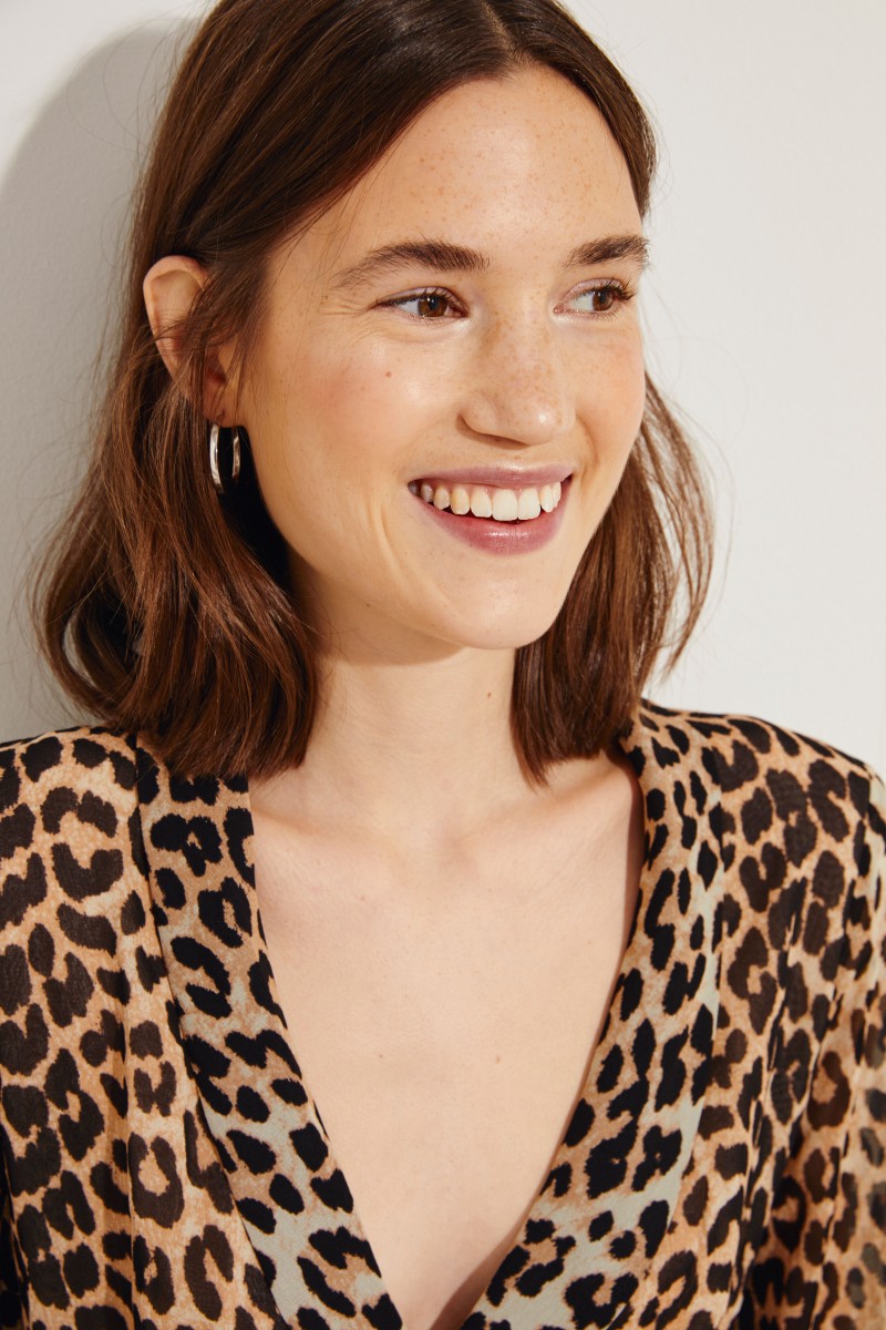 Wickelkleid mit Leopardenmuster 'Printed Georgette' Multi